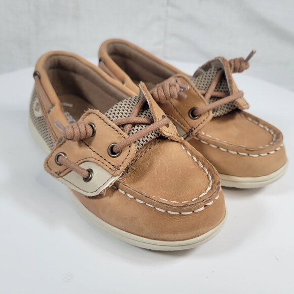 Sperry Top Sider Boat Shoes Child 10M Angelfish YG36193A Brown Leather Lace Up - Picture 7 of 12